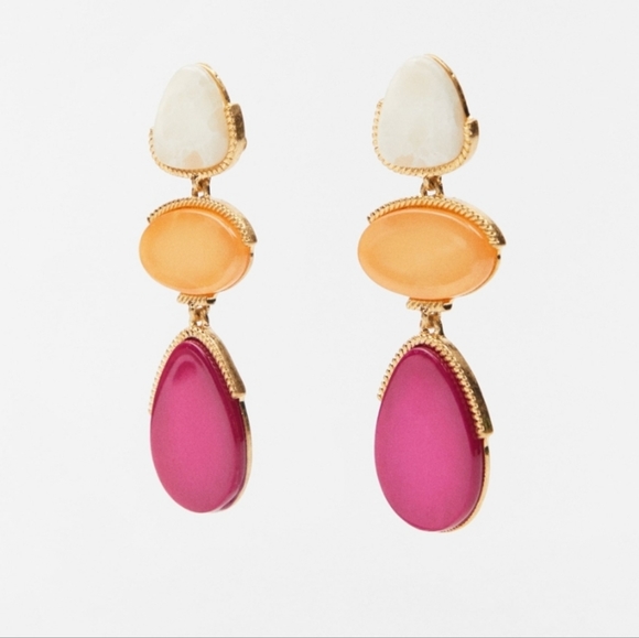 ZARA NWT Triple Stone Earrings - Picture 3 of 13